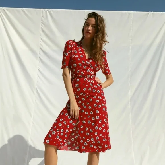 Rouje | Dresses | Rouje Gabin Jonquille Rouge Dress James Bond 